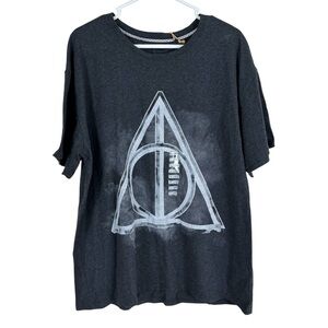 Harry Potter T-Shirt Deathly Hallows Smoky Charcoal Men’s XXL NWT Short Sleeve